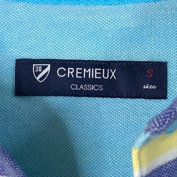 Cremieux Classics Mens Striped Short-Sleeve Polo Shirt, Blue, Yellow, Size S - Picture 4 of 8